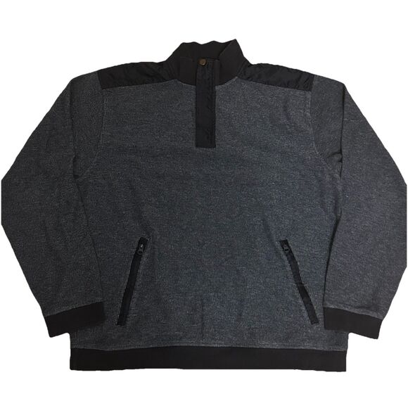 Orvis Other - Orvis 1/4 Zip Pullover Sweater Blue Men's Large Snap Quilted Shoulder